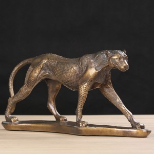 Vintage Leopard Sculpture Handmade Cheetah Statue Animal 616556191729  163163678226